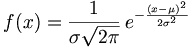 Formula for normal distribution function