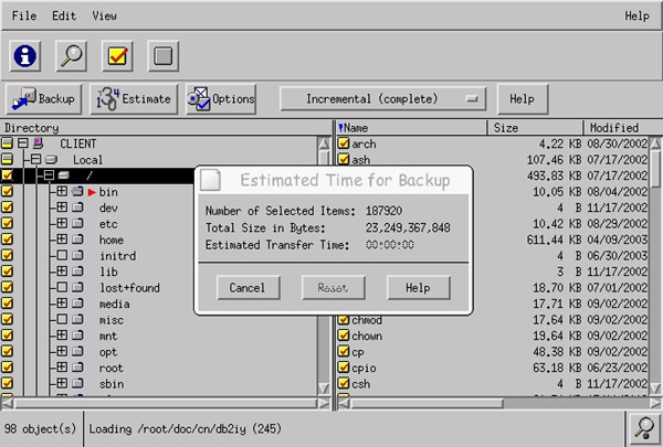 Figure 2. Tivoli Storage Manager interface