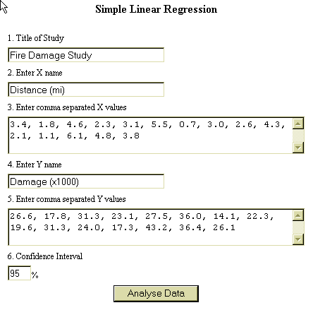 Figure 1. Input screen shows study data