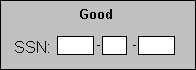 Pre-formatted social security number text box